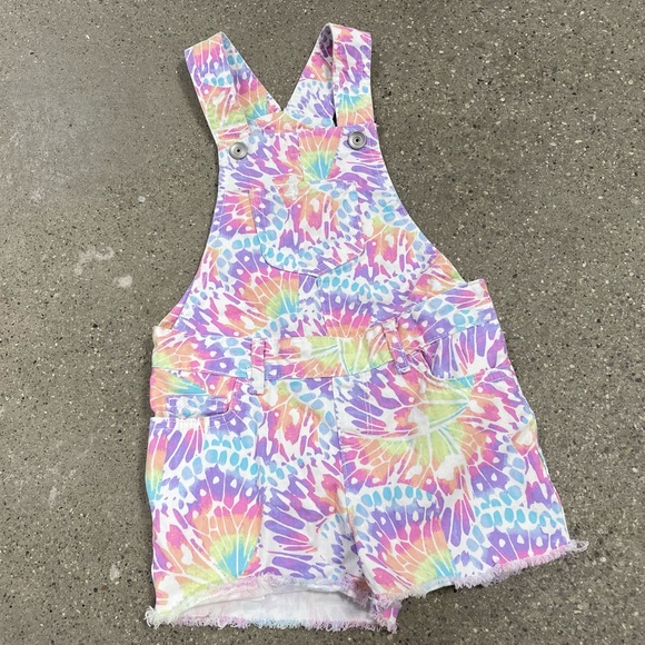 The Childrens Place Girl's Size 5 Butterfly Wings Denim Overall Jumper Romper - Picture 2 of 10